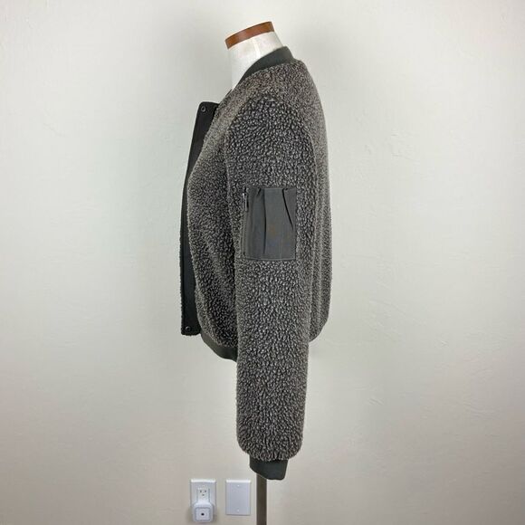 Urban Outfitters BDG Teddy Bomber Jacket - Olive Green - Picture 5 of 7